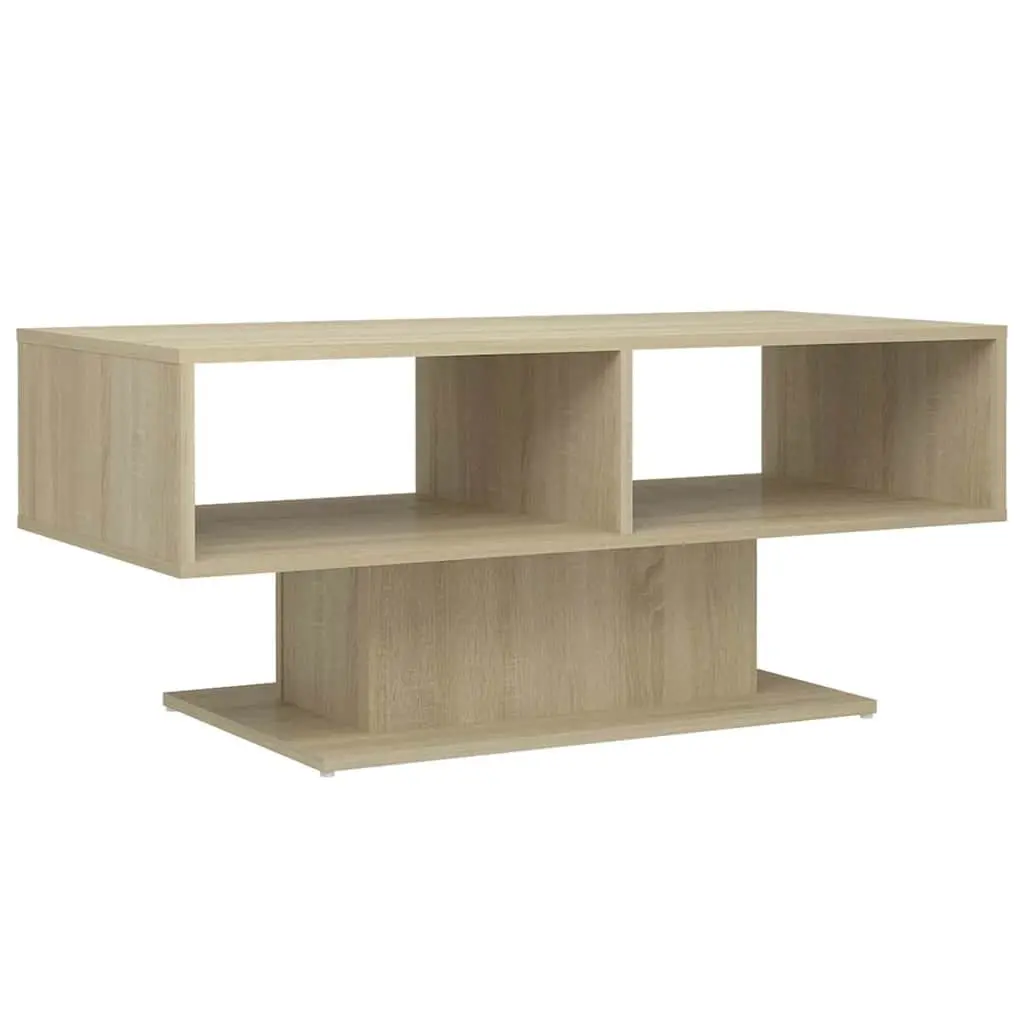 Coffee Table Engineered Wood Brown 103.5 x 50 x 44.5 cm Storage Shelf