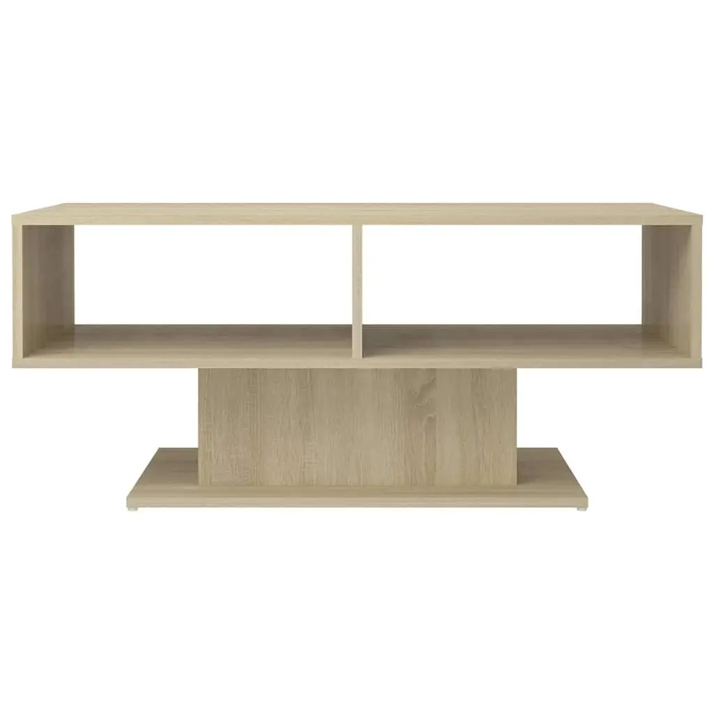 Coffee Table Engineered Wood Brown 103.5 x 50 x 44.5 cm Storage Shelf