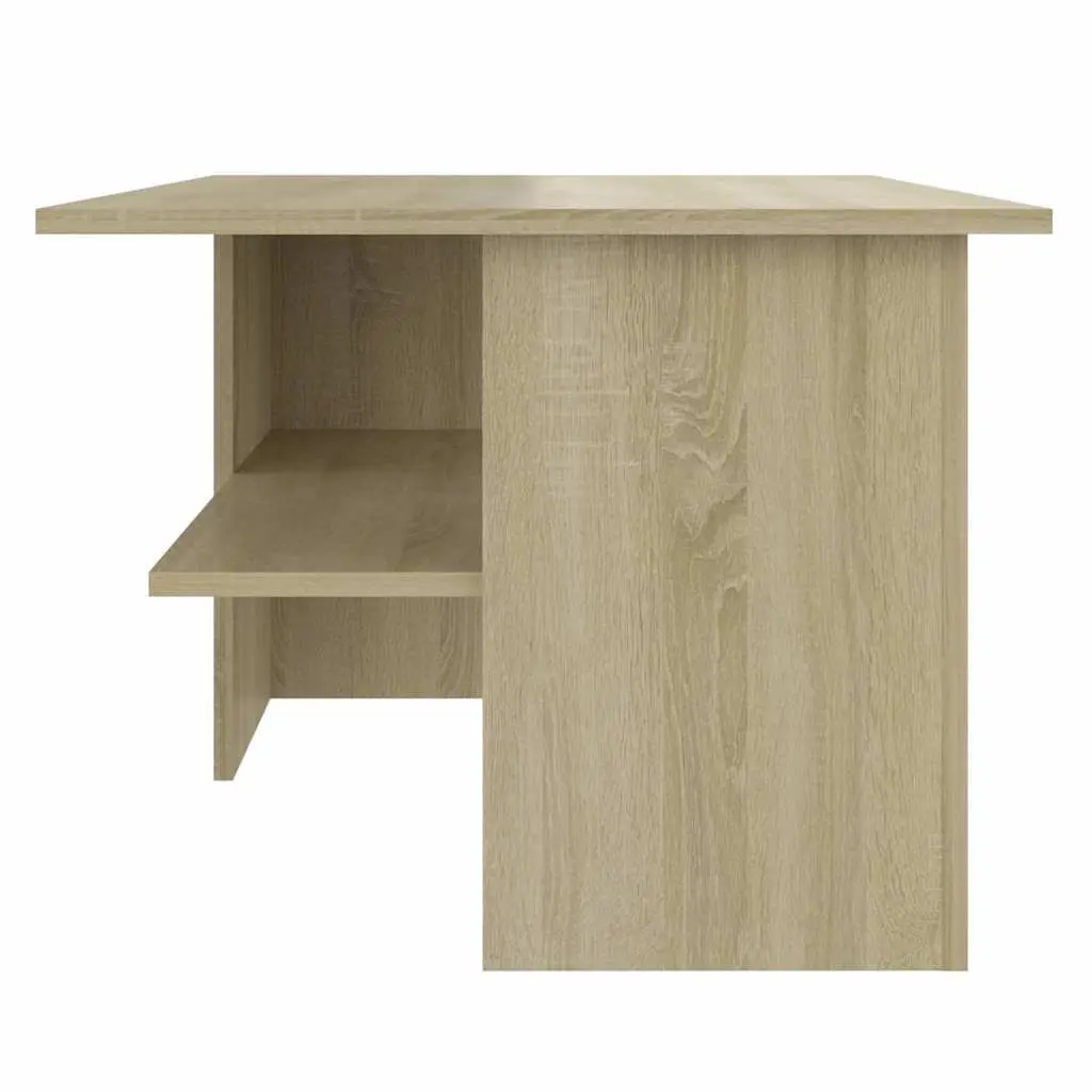 Coffee Table Sonoma Oak Engineered Wood with Storage Shelf 90x60x46.5cm Living Room