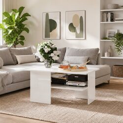 Functional High Gloss White Coffee Table for Your Home