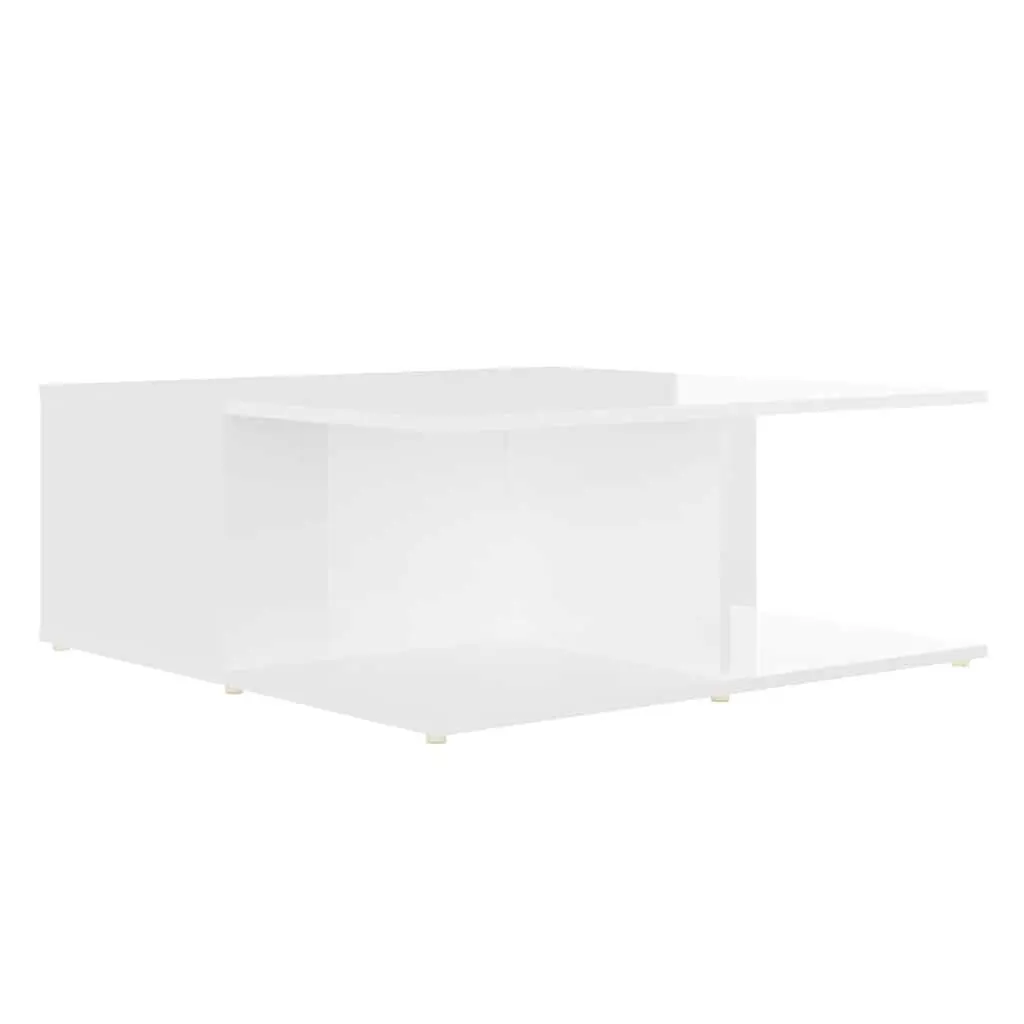 Coffee Table Engineered Wood White 80x80x31cm with Drawers and Compartments for Living Room