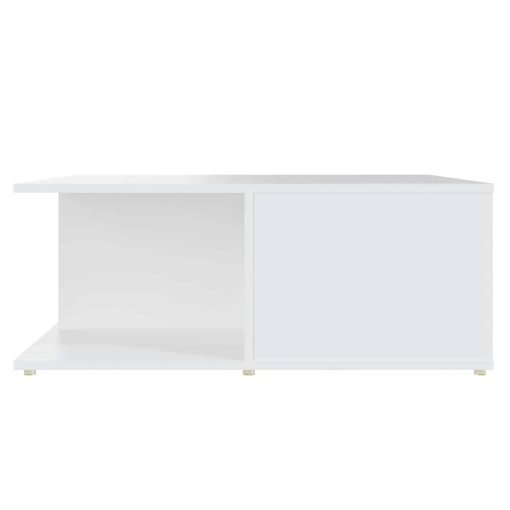 Coffee Table Engineered Wood White 80x80x31cm with Drawers and Compartments for Living Room