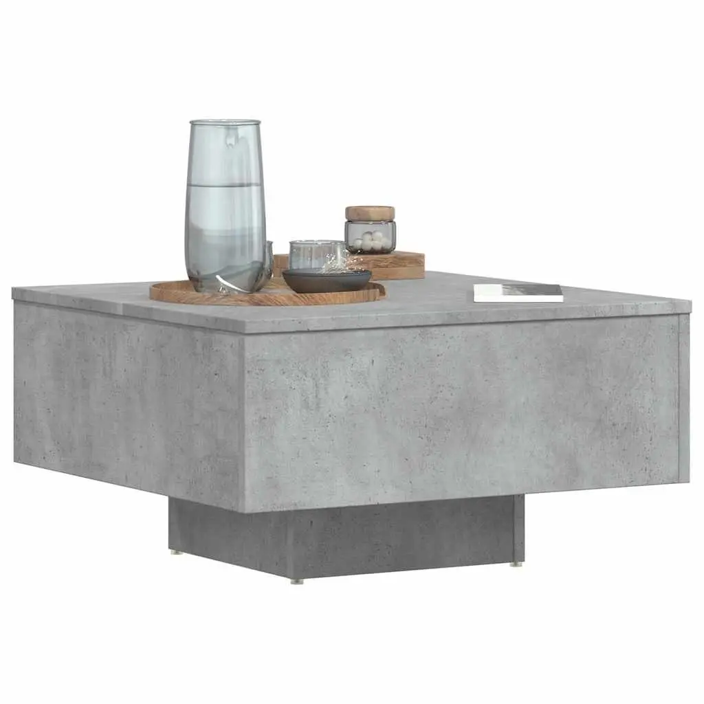 Coffee Table Grey Accent Living Room Modern Engineered Wood Design 60x60x31.5cm