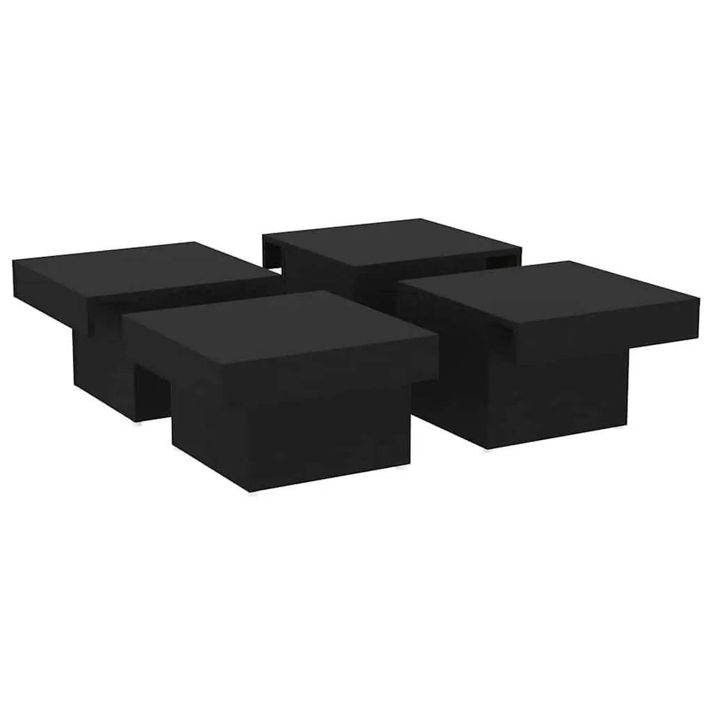 Coffee Table Engineered Wood Black Square 90x90x28cm