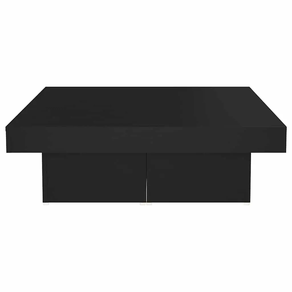 Coffee Table Engineered Wood Black Square 90x90x28cm