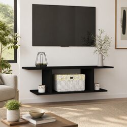 Practical Black TV Cabinet Perfect for Wall Mounting