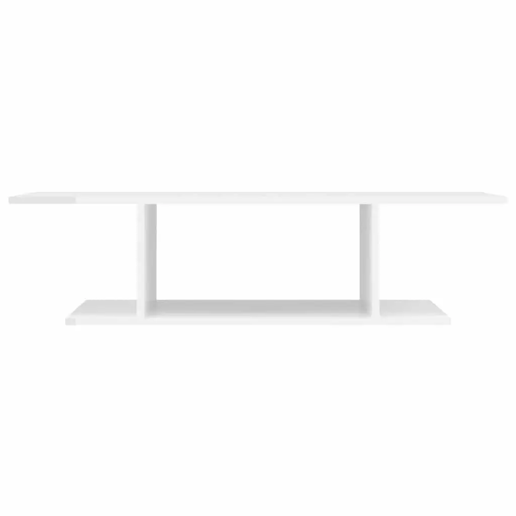 White Gloss Wall Mounted Entertainment Unit for Living Room 103x30x26.5cm Modern TV Cabinet with Open Compartment for Media Accessories