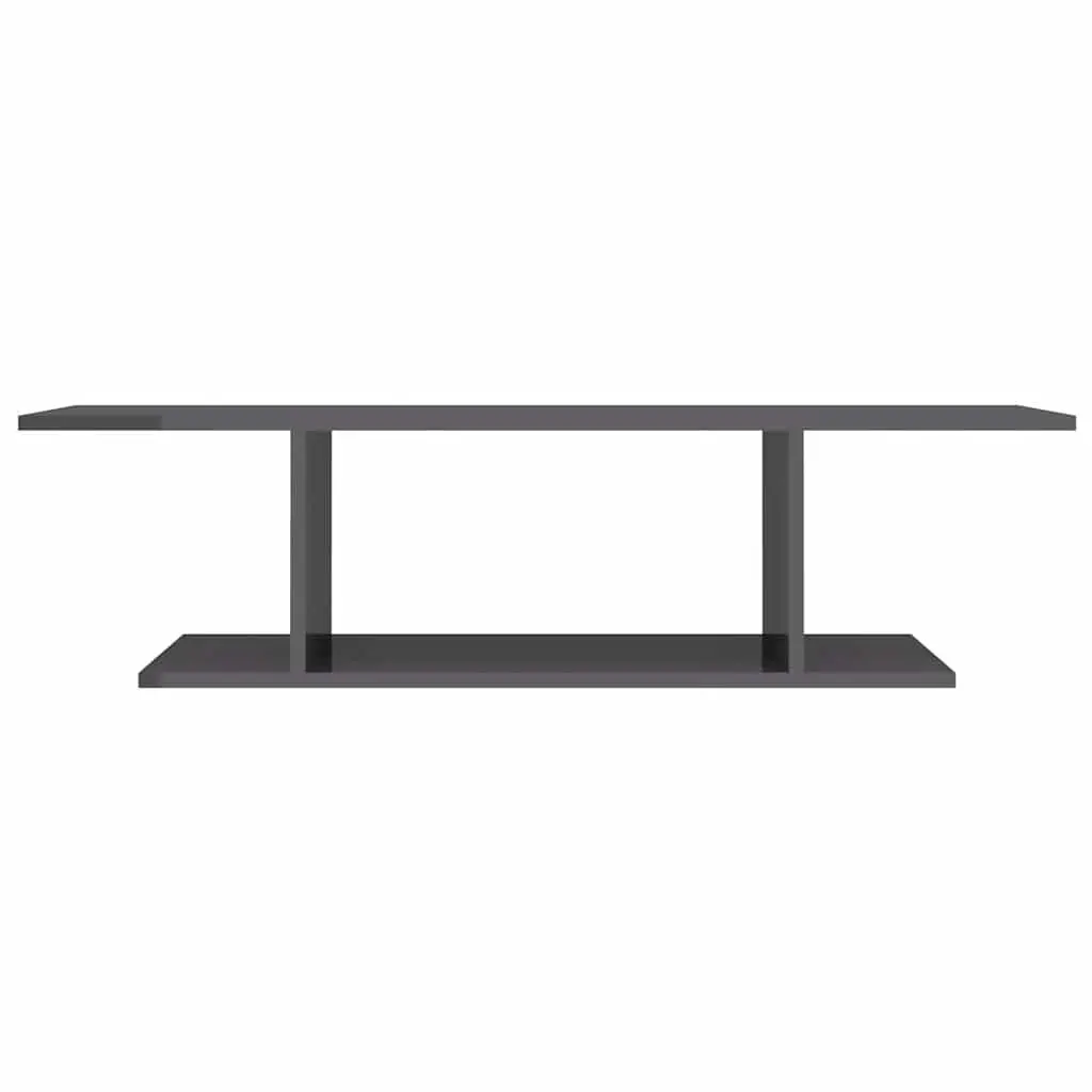 High Gloss Grey Wall Mounted TV Stand Contemporary Living Room Storage Unit 103x30x26.5cm
