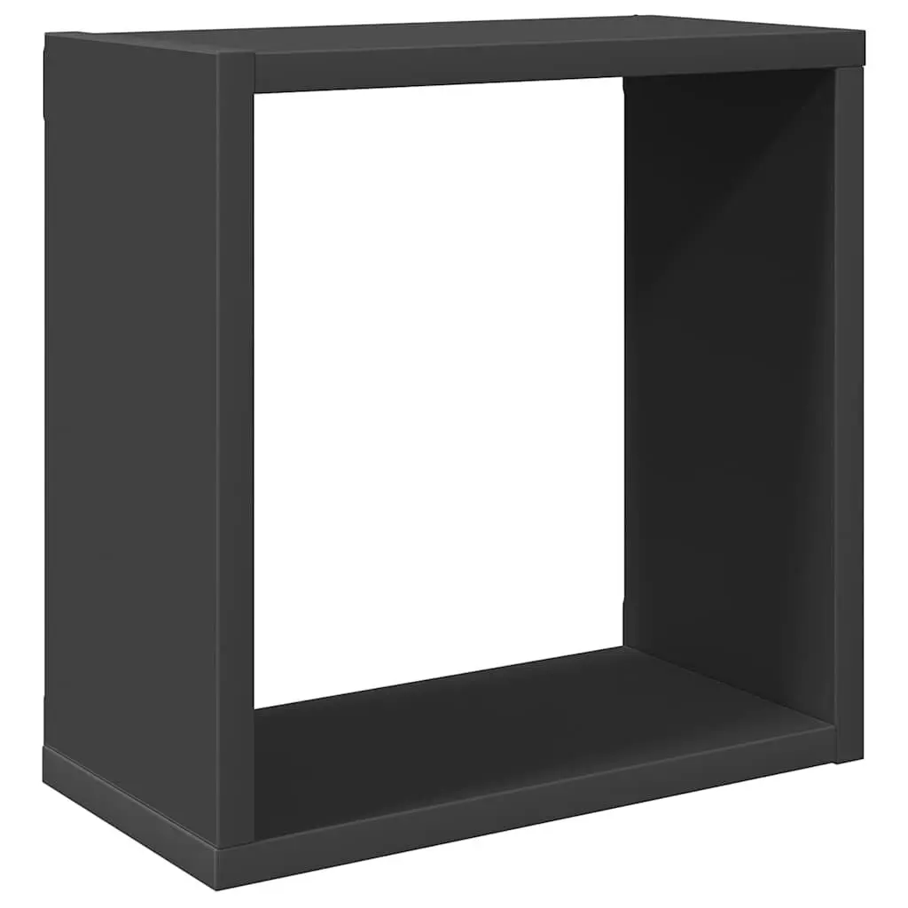 Wall Cube Shelves Grey Floating Storage Display Organiser 4 Piece