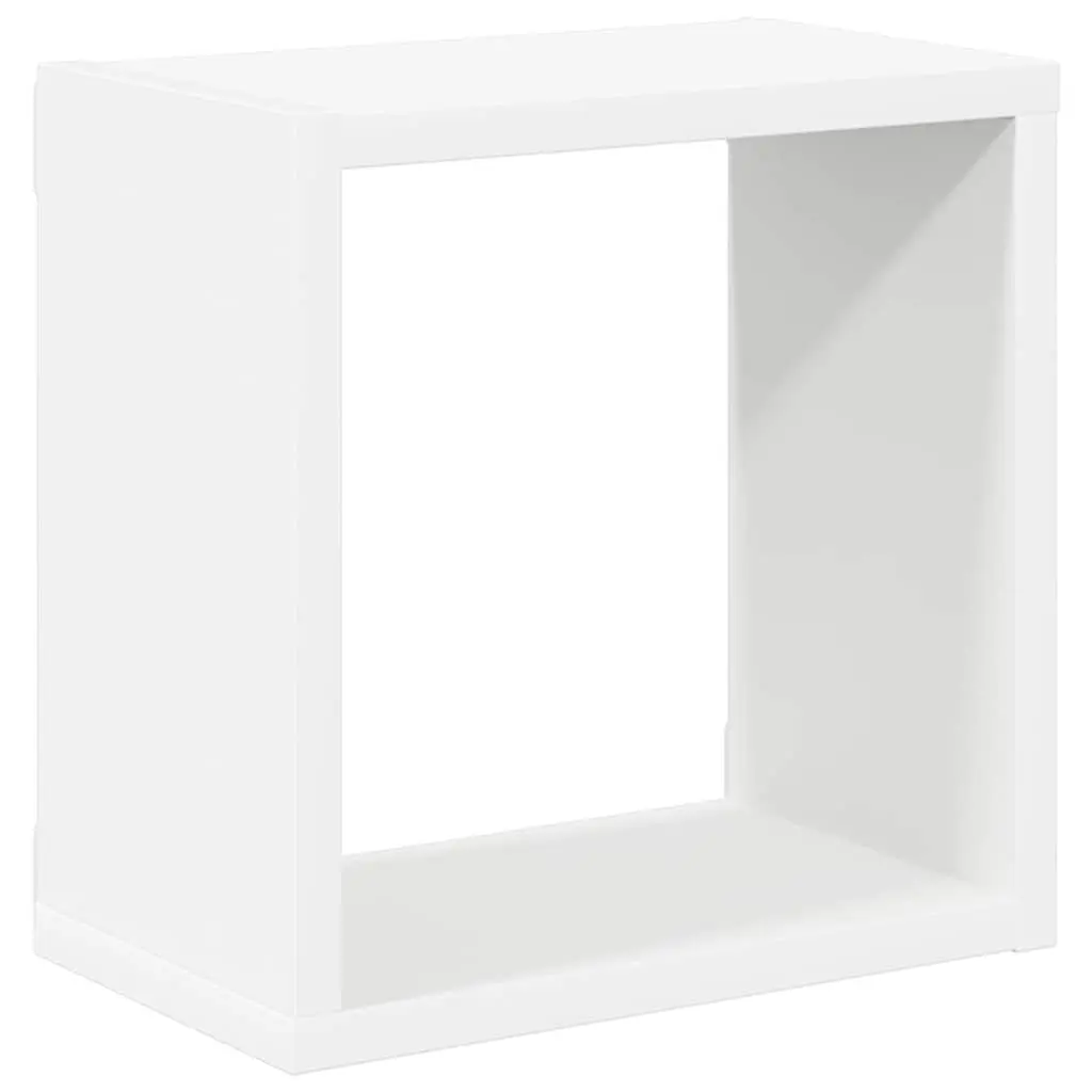 Floating Cube Shelves White Wall Mounted 4 Piece Storage Display Organiser