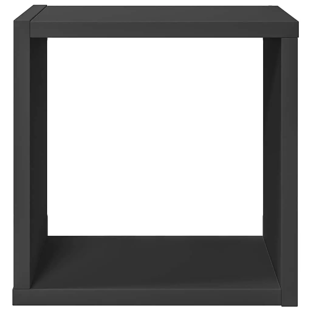 Grey Floating Cube Shelf Set 4 Pieces Wall Mounted Storage Display for Home Organization 26x15x26cm