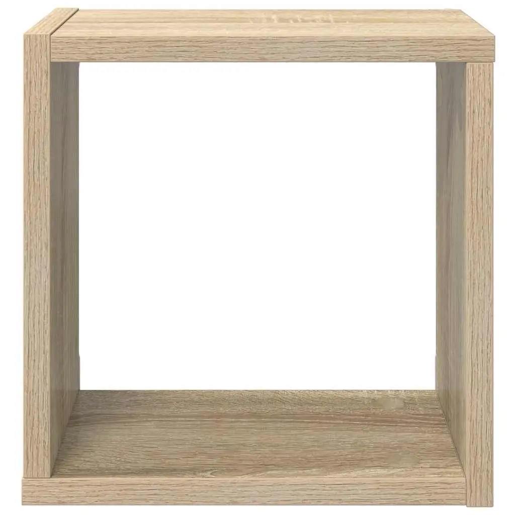 Wall Cube Shelves Floating Storage Display Organizer White Sonoma Oak 26x15x26 cm 4 Pieces