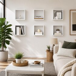 Functional 6-Piece White Wall Cube Shelves for Every Room