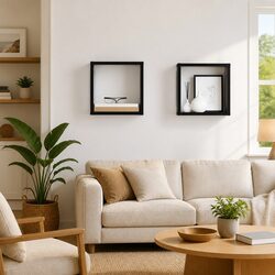 Black Cube Shelves for Various Rooms
