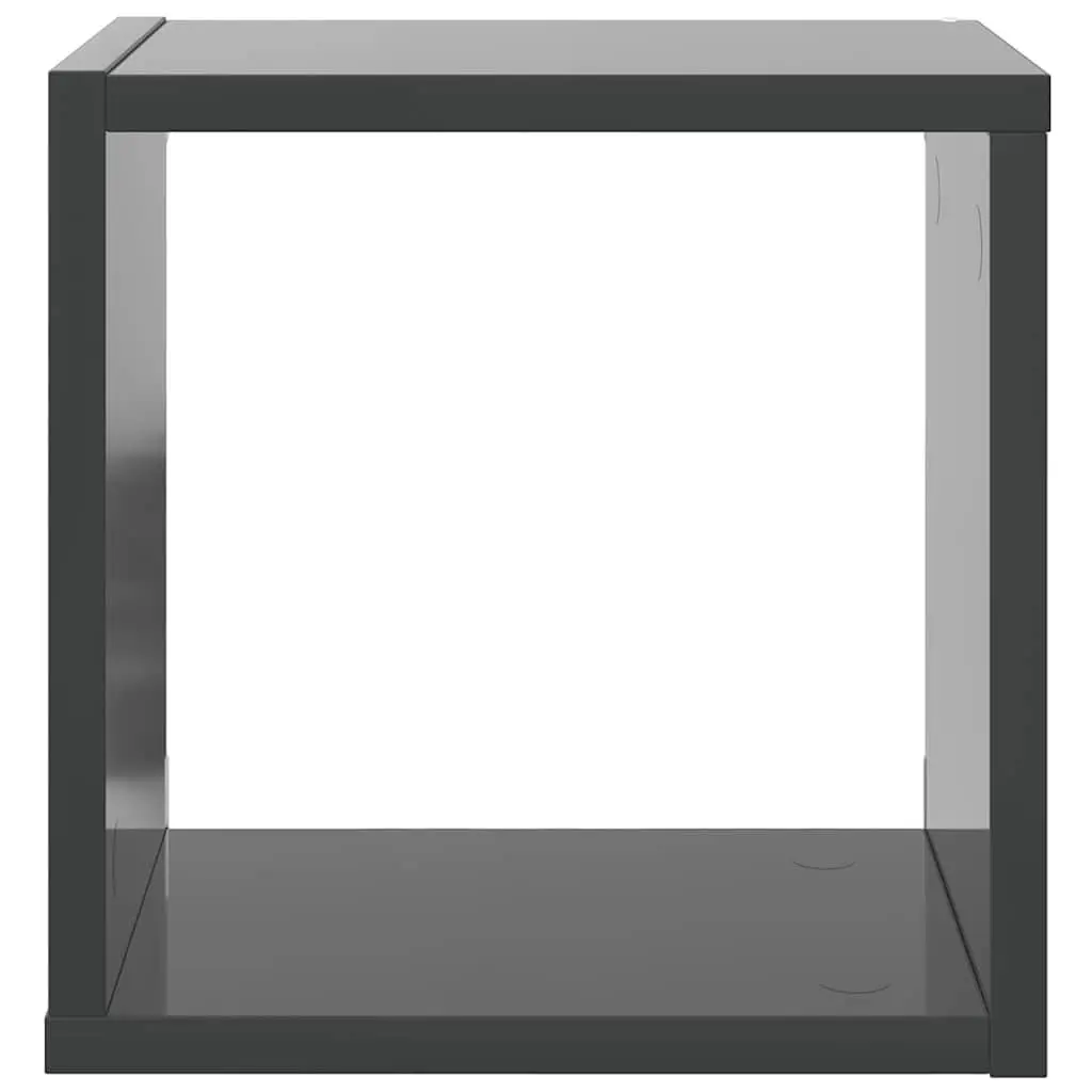 Wall Cube Shelves Floating Storage Display Organizer Grey 26x15x26 cm 2 Piece