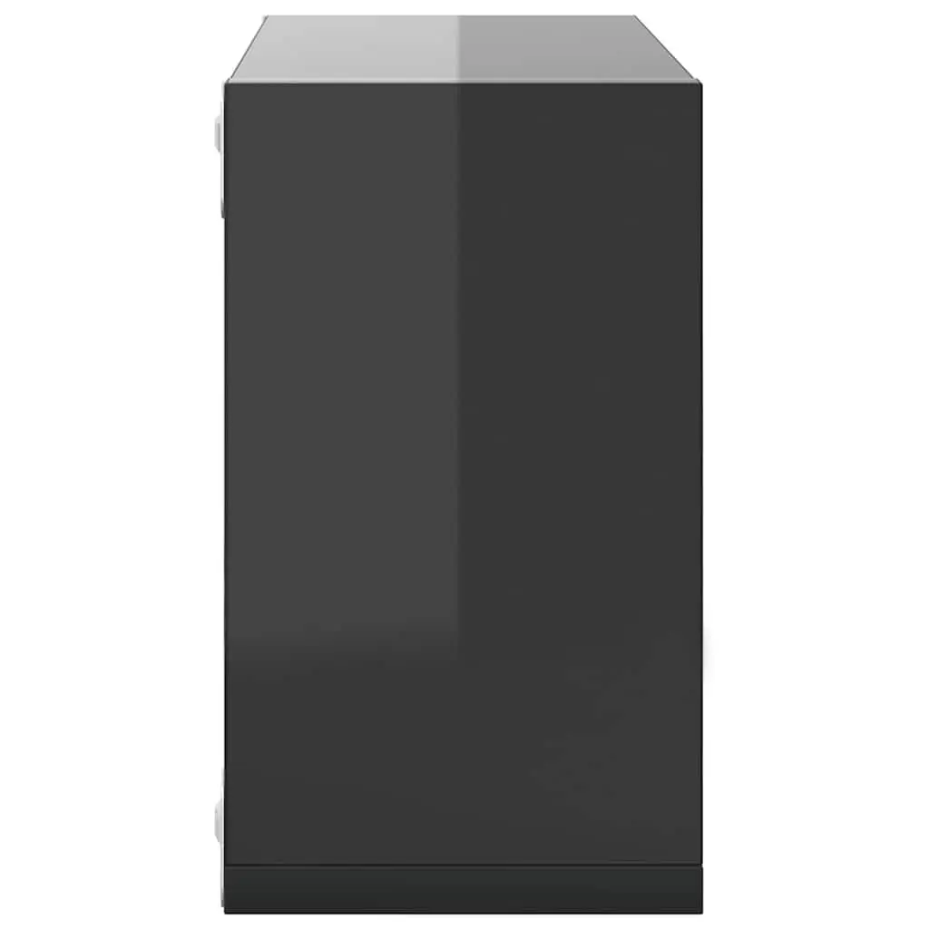 Wall Cube Shelves Floating Storage Display Organizer Grey 26x15x26 cm 2 Piece