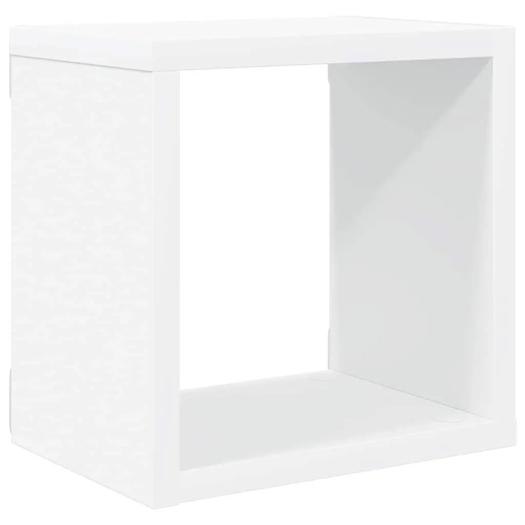 Floating Wall Shelves 4 Piece Set White Cube Storage Display Organiser 22x15x22cm Home Decor