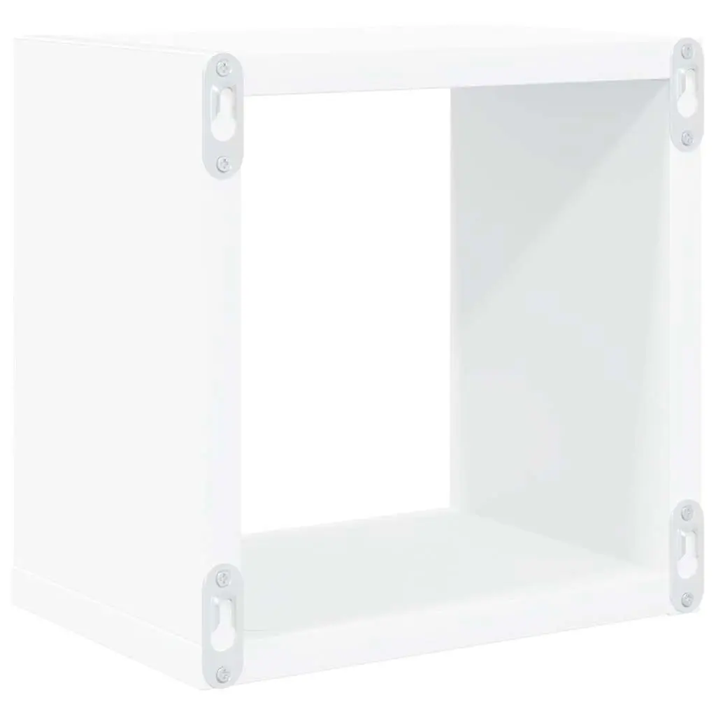 Floating Wall Shelves 4 Piece Set White Cube Storage Display Organiser 22x15x22cm Home Decor