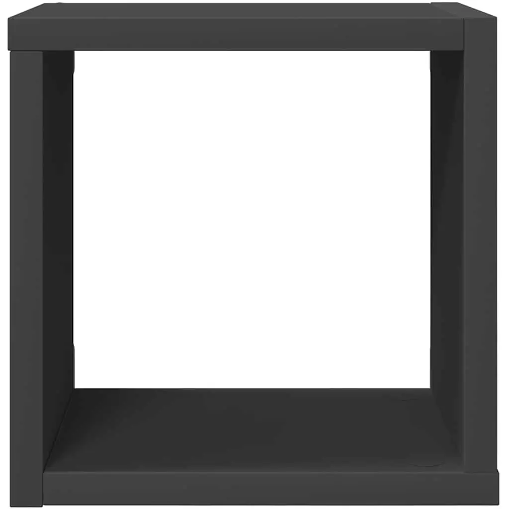 6 Piece Set Floating Wall Shelves Grey Cube Storage Display Organiser Home