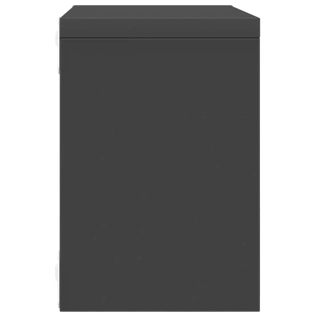 6 Piece Set Floating Wall Shelves Grey Cube Storage Display Organiser Home