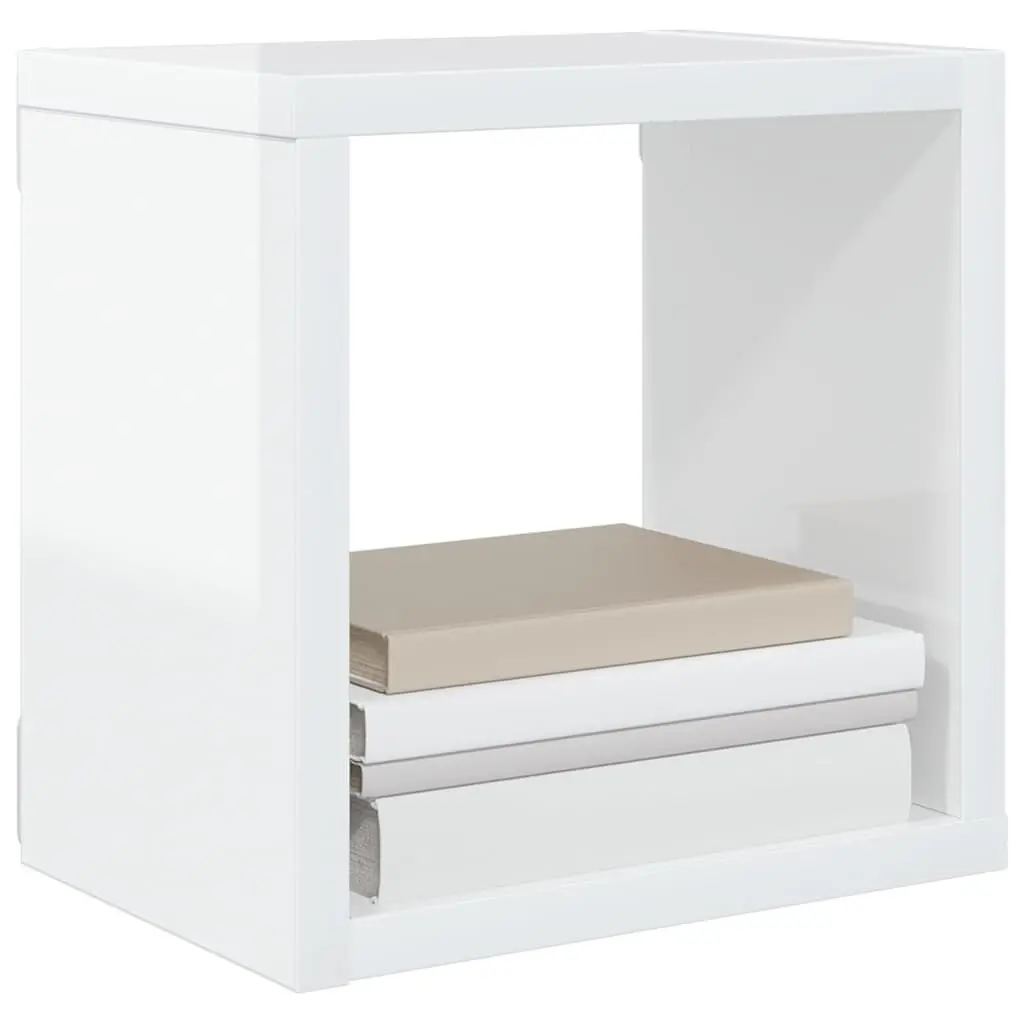 Floating Cube Shelves White 4 Piece Set Storage Organiser Home 22x15x22cm