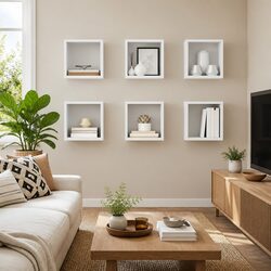 6-Piece Wall Cube Shelf Set for Home