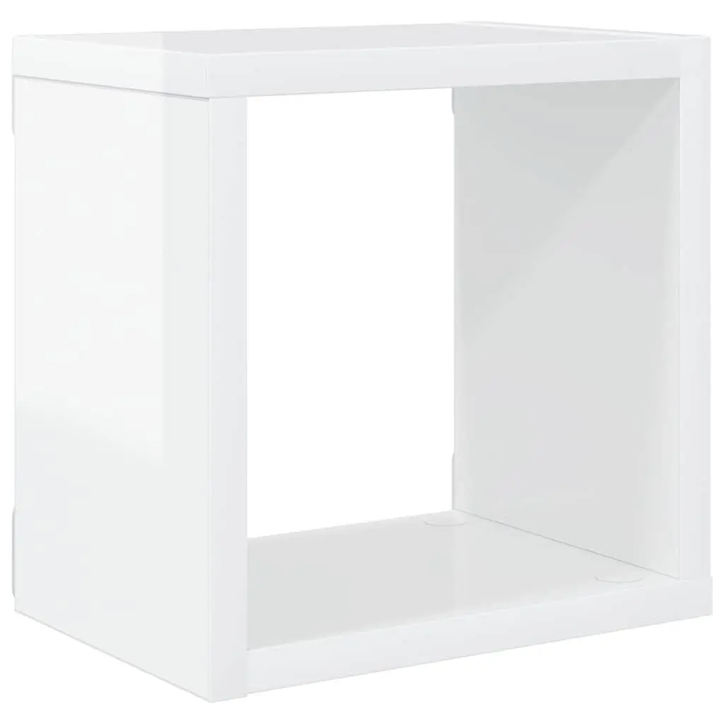 Wall Cube Shelves Set High Gloss White 22 x 15 x 22 cm 6 Piece Floating Storage Display Organiser Home Decor