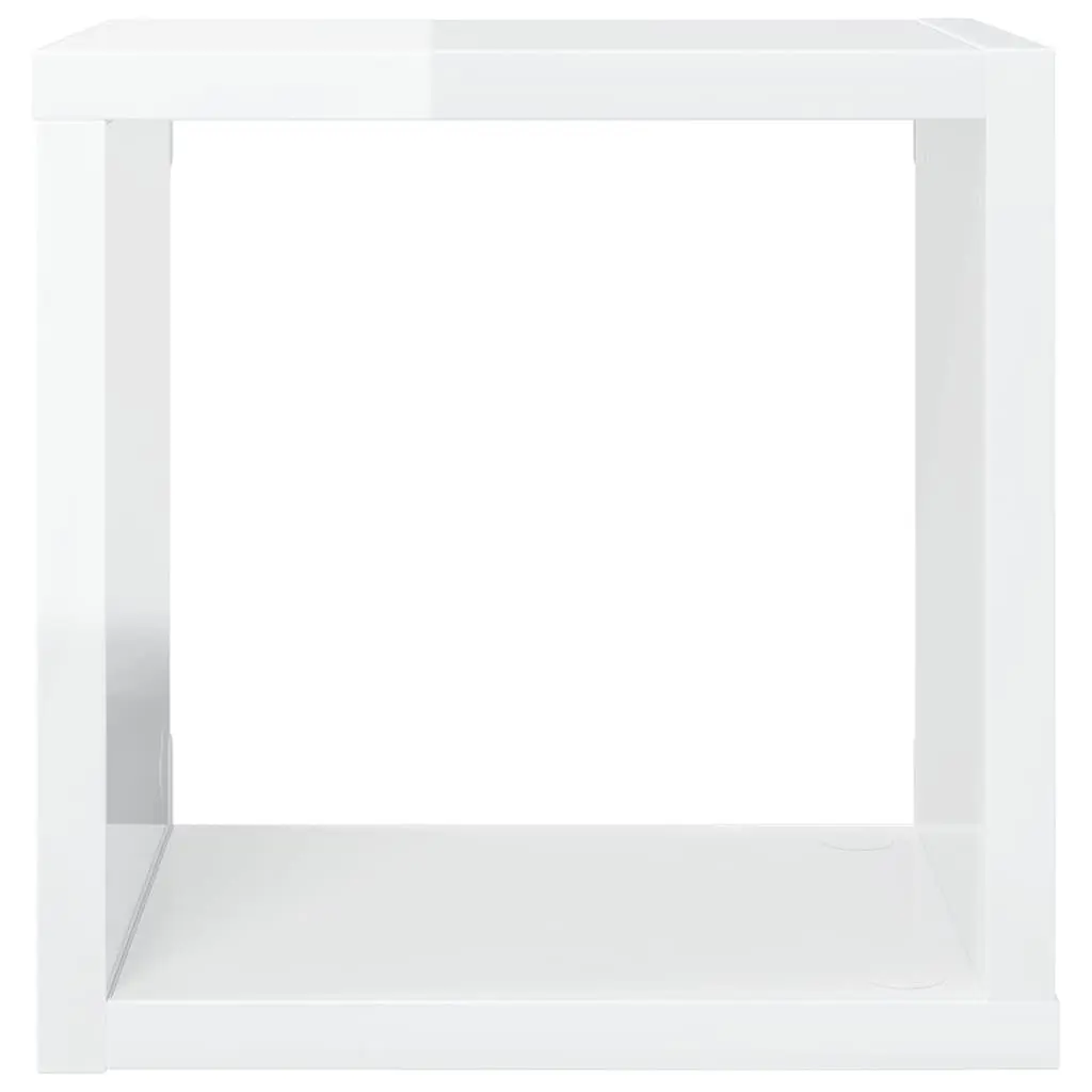 Wall Cube Shelves Set High Gloss White 22 x 15 x 22 cm 6 Piece Floating Storage Display Organiser Home Decor
