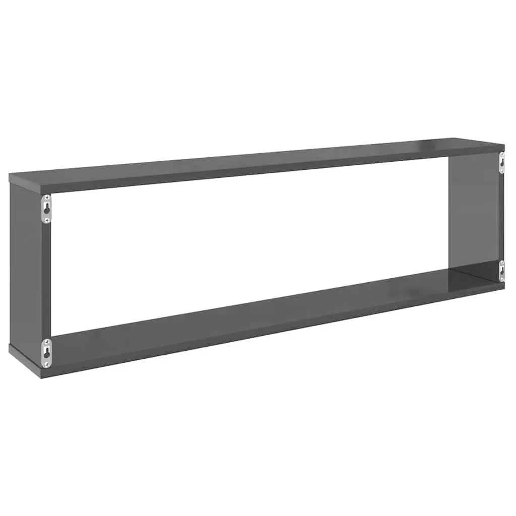 Wall Cube Shelves Engineered Wood 100 x 15 x 30 cm Grey 6 Pieces