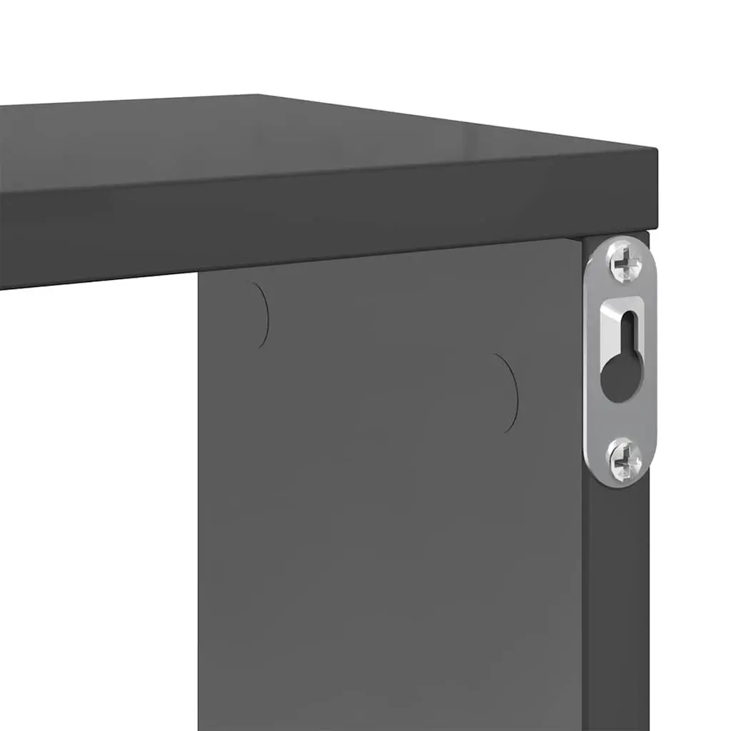 Wall Cube Shelves Engineered Wood 100 x 15 x 30 cm Grey 6 Pieces