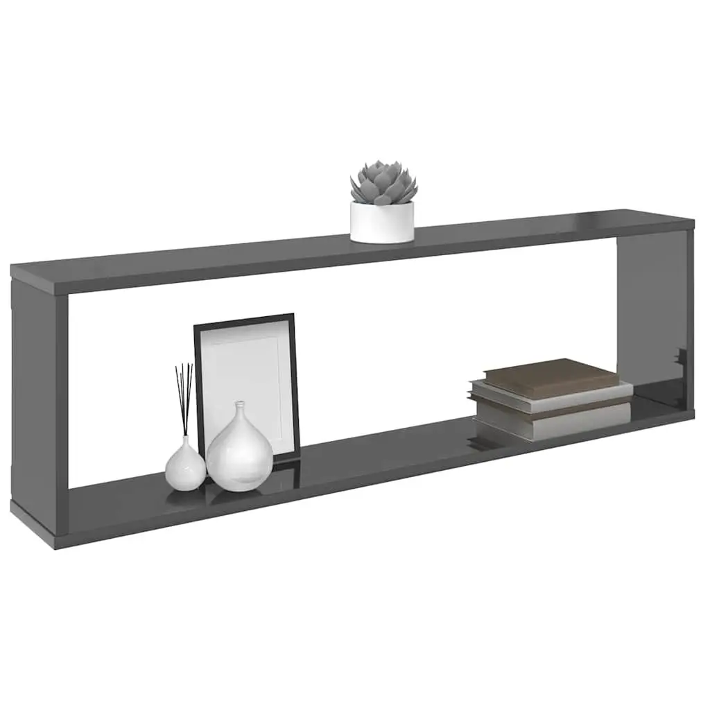 Wall Cube Shelves Engineered Wood 100 x 15 x 30 cm Grey 6 Pieces