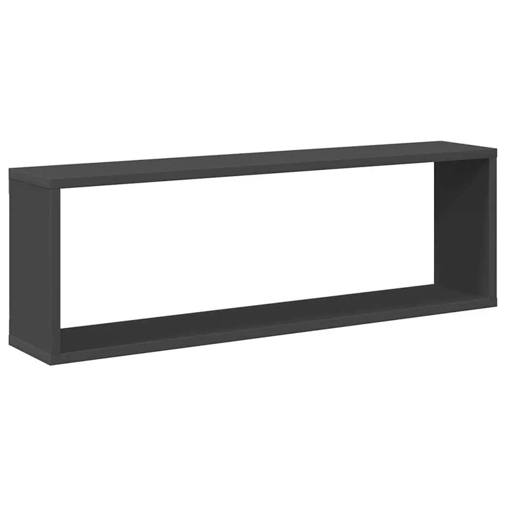 Grey Floating Cube Shelves Set 6 Pieces Storage Display Wall Mounted Home Furniture