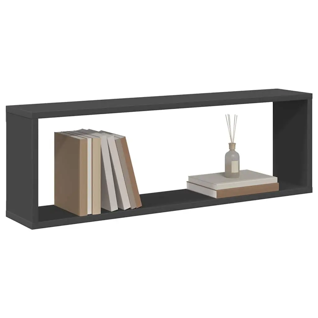 Grey Floating Cube Shelves Set 6 Pieces Storage Display Wall Mounted Home Furniture