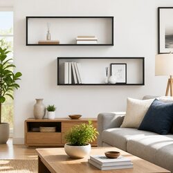 Grey Cube Shelves for Home Organization