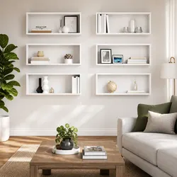 6 Piece White Wall Cube Shelves for Home