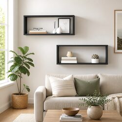 Wall Cube Shelves for Organized Home Decor - Set of 2