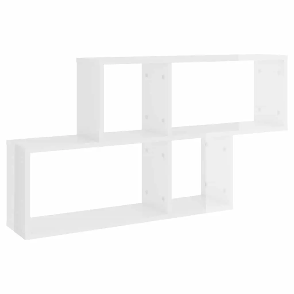 Floating White Wall Shelf Cube Storage Display Unit Engineered Wood 100x18x53cm
