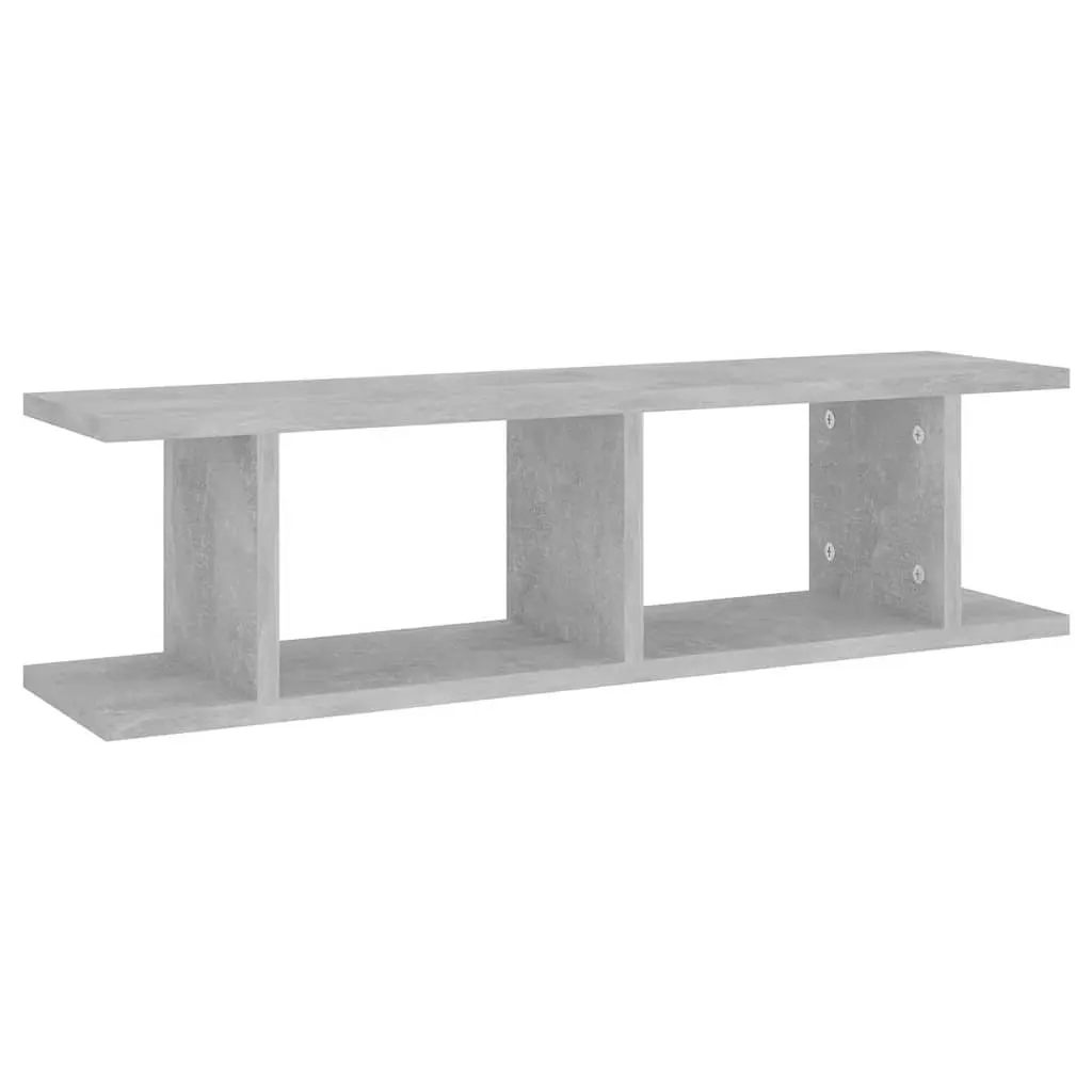 Wall Shelves Engineered Wood 75x18x20cm Grey 2 Piece Floating Display Storage Cube