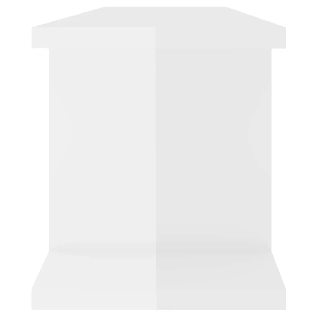 Wall Shelves High Gloss White Floating Cube Shelf 75 x 18 x 20 cm 2 Piece