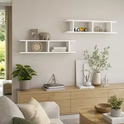 White Floating Wall Shelf for Various Rooms 90x18x20cm