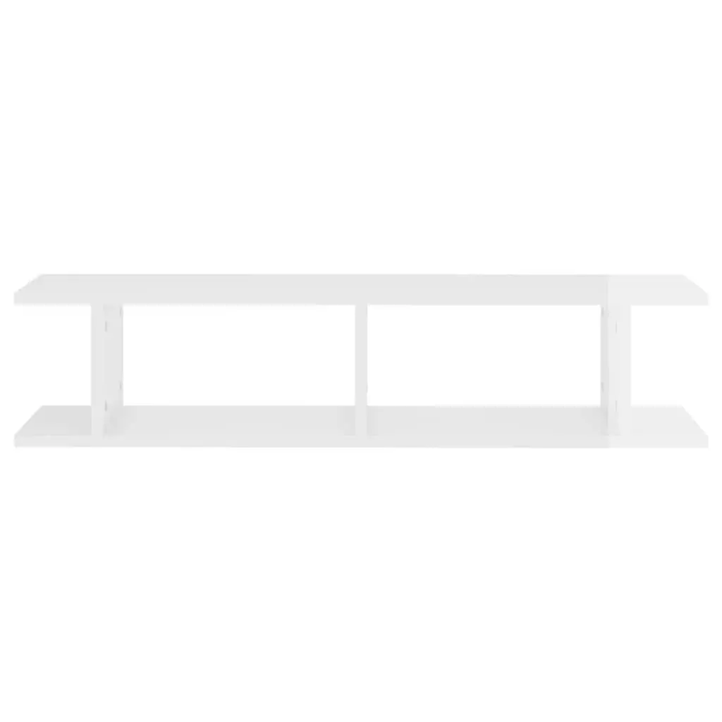 Wall Shelves Engineered Wood 90 x 18 x 20 cm High Gloss White 2 Piece Floating Cube Storage Display Unit