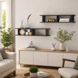 Grey Floating Shelves for Home Use