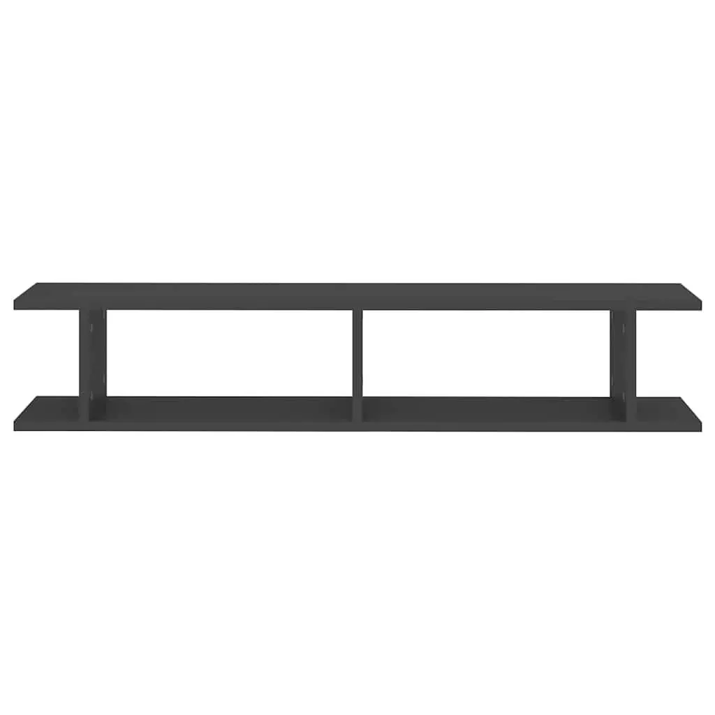 Wall Shelves Engineered Wood 105 x 18 x 20 cm Grey 2 Piece Floating Cube Display Storage Bedroom Living Room Decor