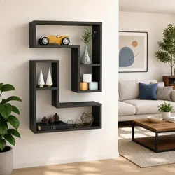 Wall Shelves 2 pcs Grey Cube Display Storage Shelving Unit Home Decor