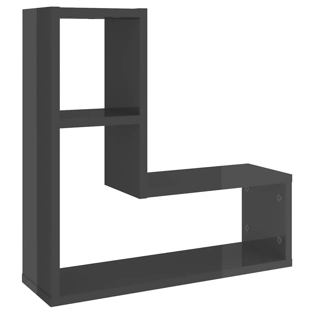 Wall Shelves Engineered Wood 50 x 15 x 50 cm Grey 2 Piece Display Storage Unit Home Decor