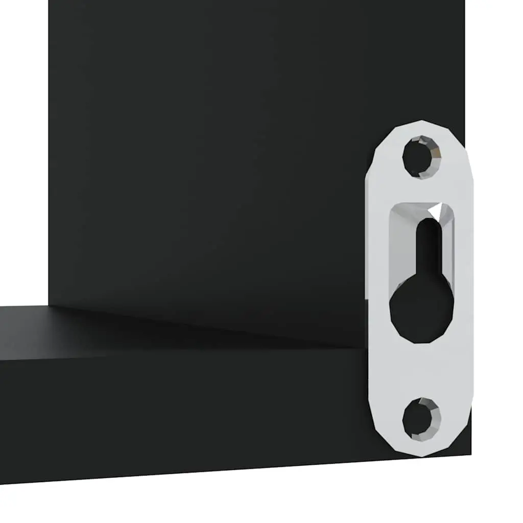 Wall Corner Shelves 2 pcs Black 40x40x50 cm Storage Display Floating Shelf