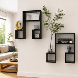 Practical Black Music Note Wall Shelves for Home Use