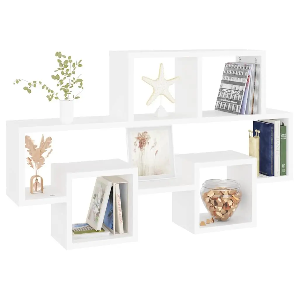 Car-Shaped Wall Shelf Engineered Wood 82 x 15 x 51 cm White Storage Organiser Hanging Display Compartment