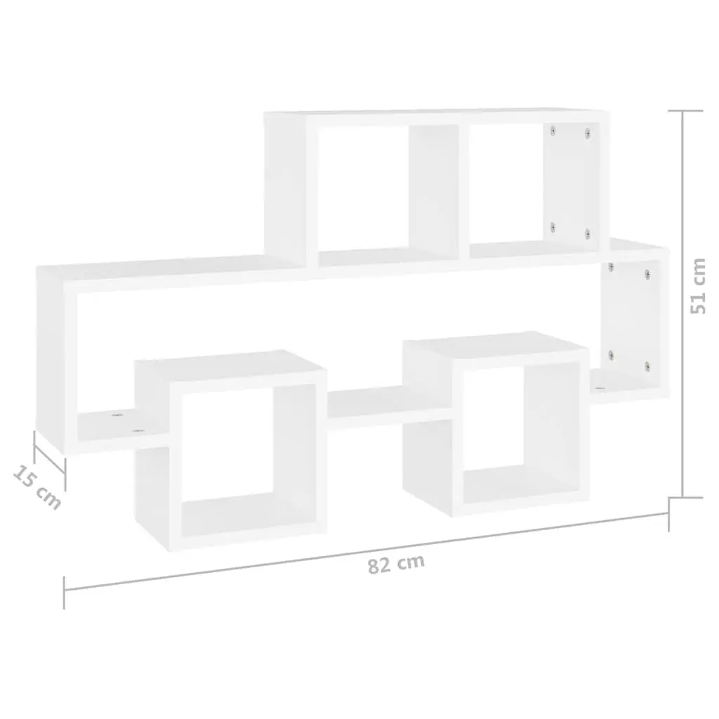 Car-Shaped Wall Shelf Engineered Wood 82 x 15 x 51 cm White Storage Organiser Hanging Display Compartment