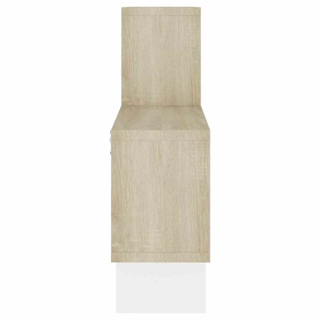 Car Wall Shelf Engineered Wood Open Compartments 82cm White Sonoma Oak Storage Display Organizer